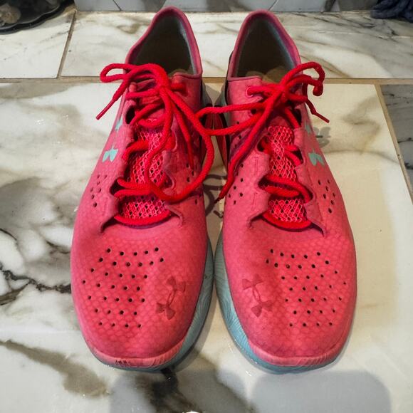 Under Armour Women's Speedform Apollo Pink/Blue Running Sneakers Size 9 - Picture 2 of 8